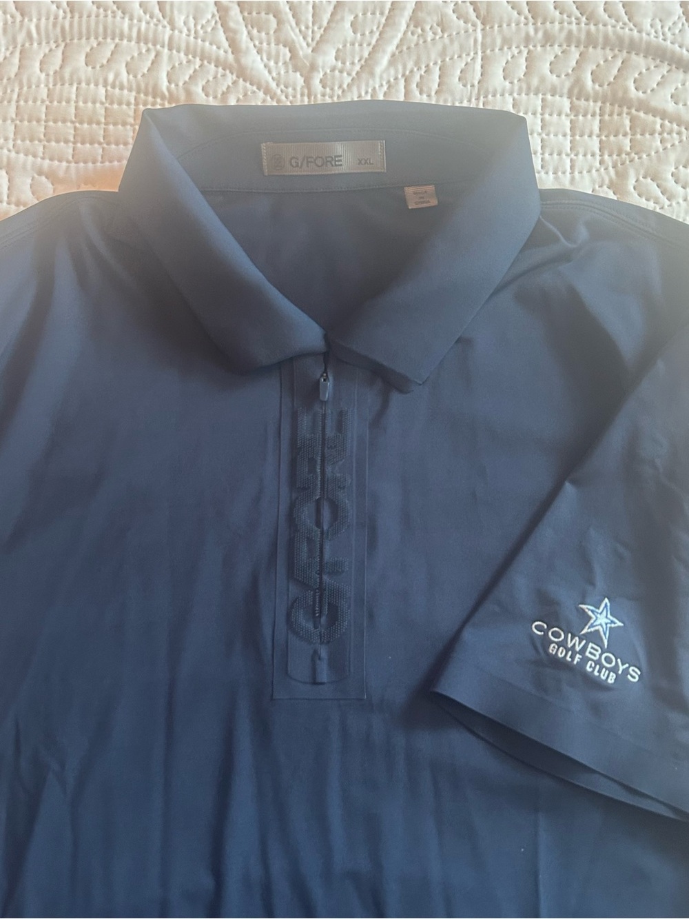 G/FORE Men's Navy Polo with Cowboys Golf Club Logo